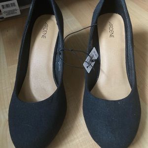 Wedges, black, size 8.5 shoes
